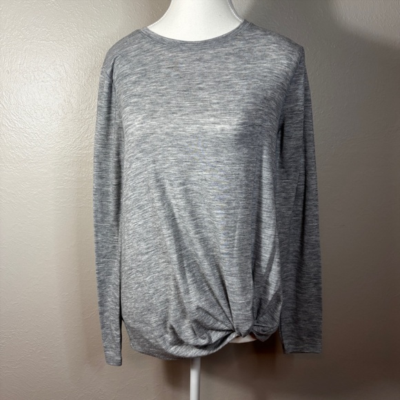 LOFT Knotted Front Long Sleeve Shirt - Picture 1 of 6